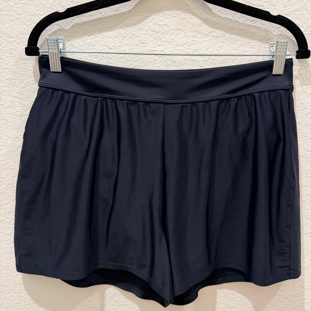 LL Bean Black Swim Shorts Board Shorts UPF 50+ Women Size 12 Regular 292521